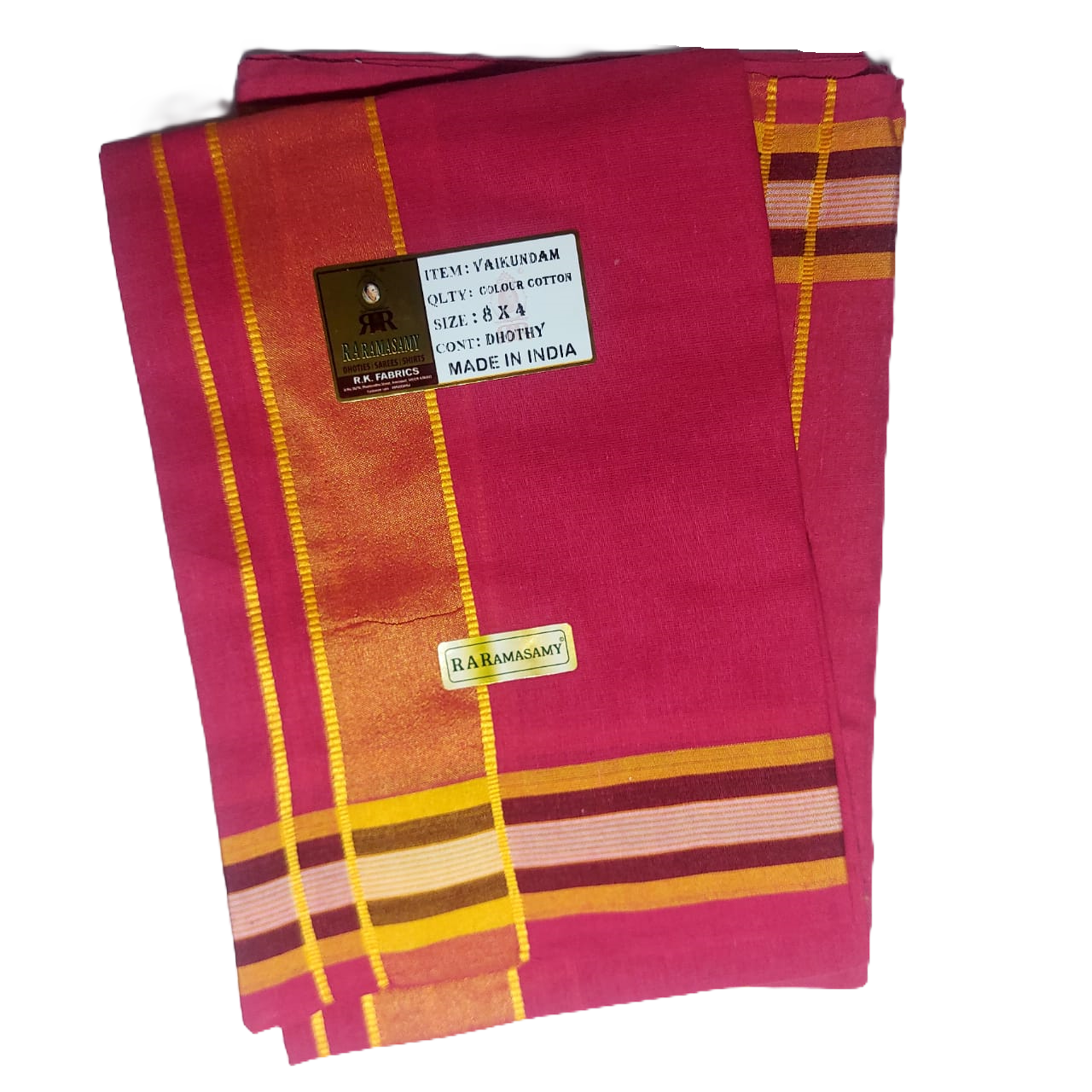 Vaikundam Cotton Colour Dhoty Set (8 X 4)
